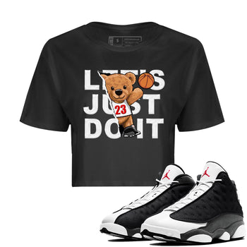 Air Jordan 13 Black Flint Sneaker Match Tees Rip Out Bear Sneaker Tees AJ 13s Black Flint Sneaker Release Tees Women's Shirts Black 1