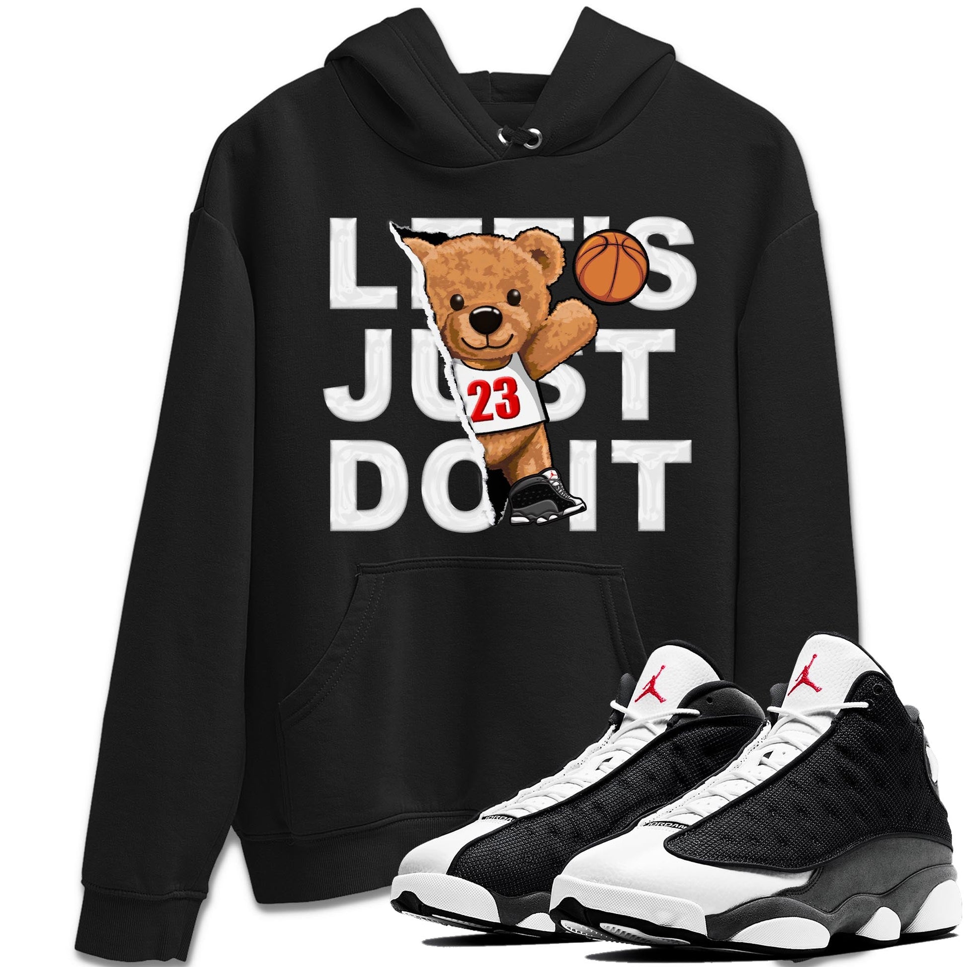 Air Jordan 13 Black Flint Sneaker Match Tees Rip Out Bear Sneaker Tees AJ 13s Black Flint Sneaker Release Tees Unisex Shirts Black 1