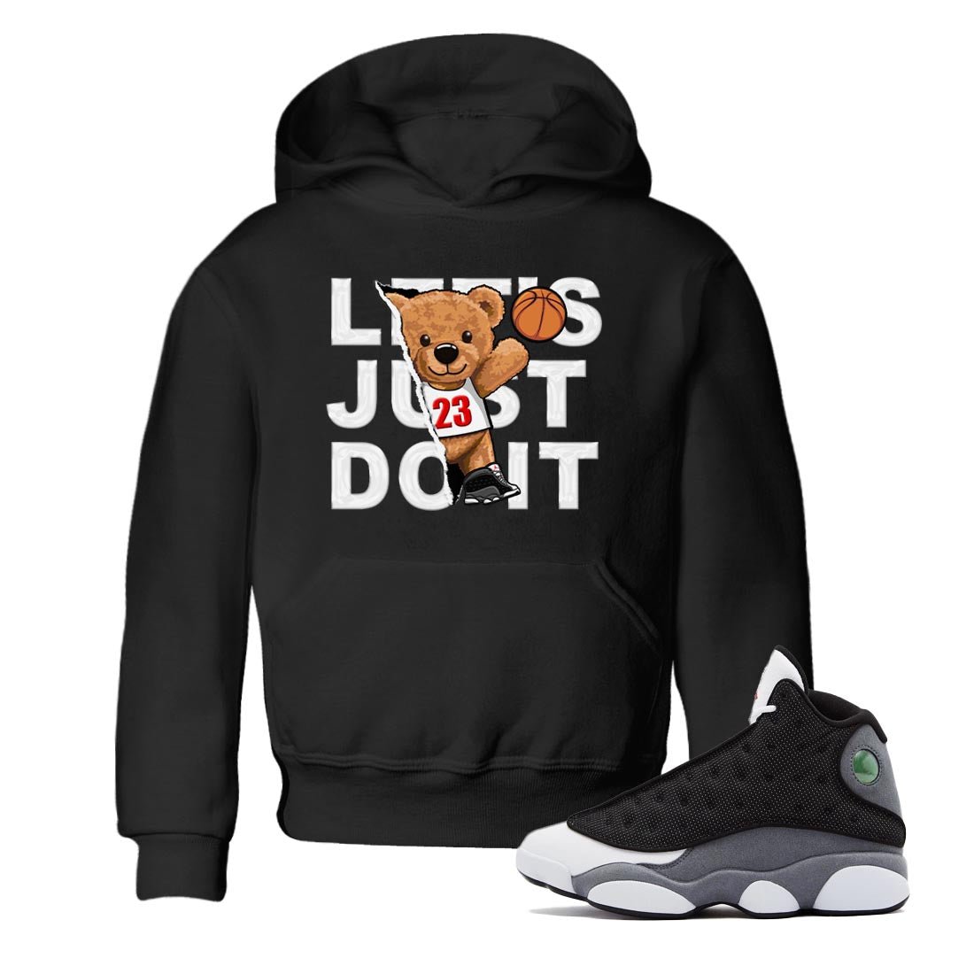 Air Jordan 13 Black Flint Rip Out Bear Baby and Kids Sneaker Tees AJ 13s Black Flint Kids Sneaker Tees Washing and Care Tip