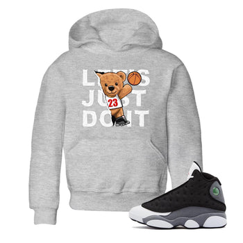 Air Jordan 13 Black Flint Sneaker Match Tees Rip Out Bear Sneaker Tees AJ 13s Black Flint Sneaker Release Tees Kids Shirts Heather Grey 1