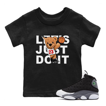 Air Jordan 13 Black Flint Sneaker Match Tees Rip Out Bear Sneaker Tees AJ 13s Black Flint Sneaker Release Tees Kids Shirts Black 1