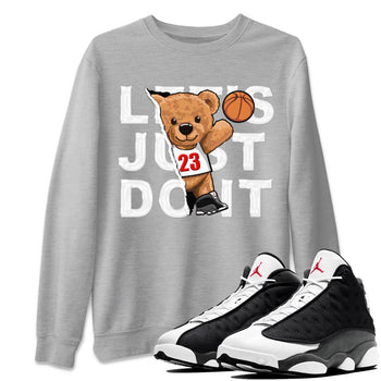 Air Jordan 13 Black Flint Sneaker Match Tees Rip Out Bear Sneaker Tees AJ 13s Black Flint Sneaker Release Tees Unisex Shirts Heather Grey 1
