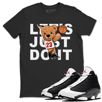 Air Jordan 13 Black Flint Sneaker Match Tees Rip Out Bear Sneaker Tees AJ 13s Black Flint Sneaker Release Tees Unisex Shirts Black 1
