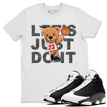 Air Jordan 13 Black Flint Sneaker Match Tees Rip Out Bear Sneaker Tees AJ 13s Black Flint Sneaker Release Tees Unisex Shirts White 1