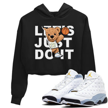 13s Blue Grey shirt to match jordans Rip Out Bear sneaker tees Air Jordan 13 Blue Grey SNRT Sneaker Release Tees Black 1 crop length shirt