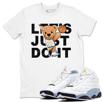 13s Blue Grey shirt to match jordans Rip Out Bear sneaker tees Air Jordan 13 Blue Grey SNRT Sneaker Release Tees unisex cotton White 1 crew neck shirt