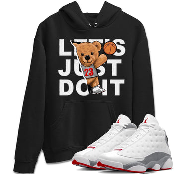 AJ13 Wolf Grey Sneaker Match Tees Rip Out Bear Sneaker Tees Air Jordan 13 Wolf Grey SNRT Sneaker Release Tees Unisex Shirts Black 1