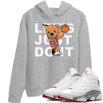 AJ13 Wolf Grey Sneaker Match Tees Rip Out Bear Sneaker Tees Air Jordan 13 Wolf Grey SNRT Sneaker Release Tees Unisex Shirts Heather Grey 1