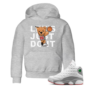 AJ13 Wolf Grey Sneaker Match Tees Rip Out Bear Sneaker Tees Air Jordan 13 Wolf Grey SNRT Sneaker Release Tees Kids Shirts Heather Grey 1
