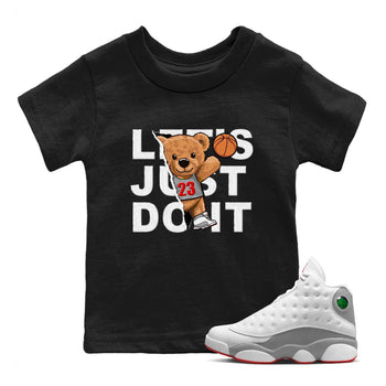 AJ13 Wolf Grey Sneaker Match Tees Rip Out Bear Sneaker Tees Air Jordan 13 Wolf Grey SNRT Sneaker Release Tees Kids Shirts Black 1