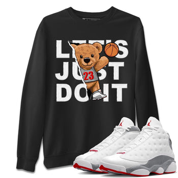 AJ13 Wolf Grey Sneaker Match Tees Rip Out Bear Sneaker Tees Air Jordan 13 Wolf Grey SNRT Sneaker Release Tees Unisex Shirts Black 1