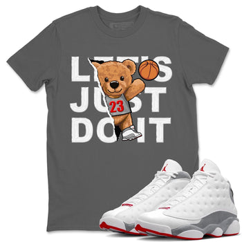 AJ13 Wolf Grey Sneaker Match Tees Rip Out Bear Sneaker Tees Air Jordan 13 Wolf Grey SNRT Sneaker Release Tees Unisex Shirts Cool Grey 1