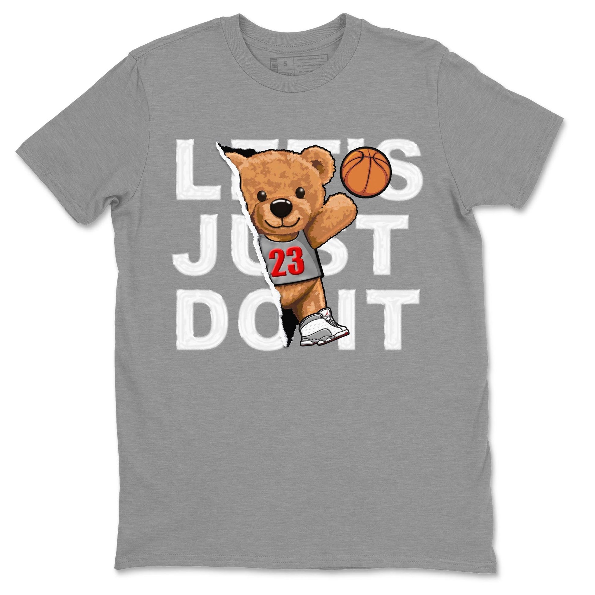 AJ13 Wolf Grey Sneaker Match Tees Rip Out Bear Sneaker Tees Air Jordan 13 Wolf Grey SNRT Sneaker Release Tees Unisex Shirts Heather Grey 2