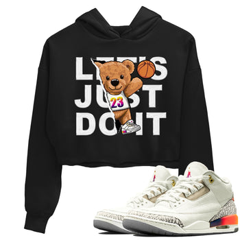 Air Jordan 3 J Balvin shirt to match jordans Rip Out Bear sneaker tees Crew Neck Air Jordan 3 X J Balvin SNRT Sneaker Release Tees Black 1 Crop T-Shirt