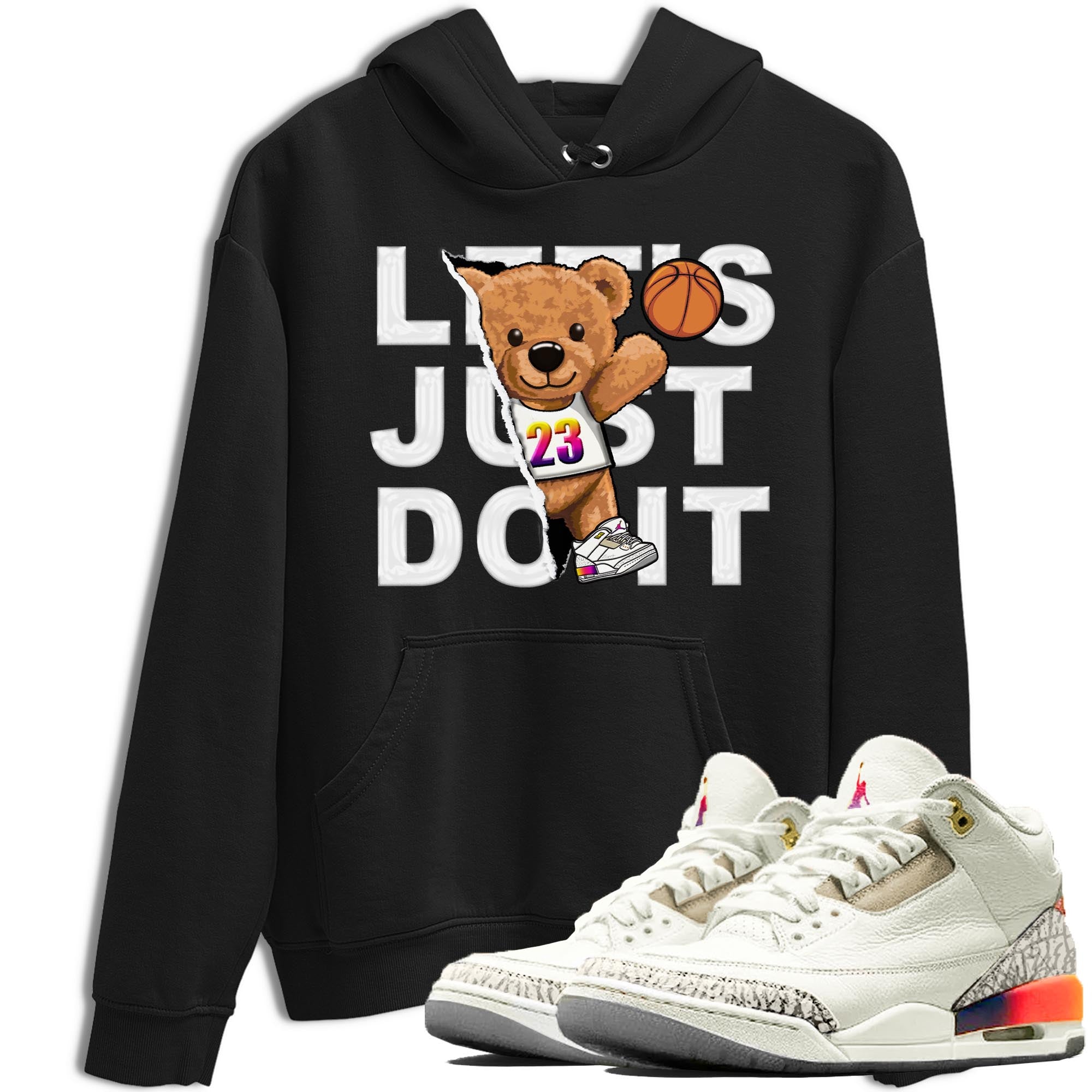 Air Jordan 3 J Balvin shirt to match jordans Rip Out Bear sneaker tees Crew Neck Air Jordan 3 X J Balvin SNRT Sneaker Release Tees Unisex Casual Shirts Black 1 T-Shirt