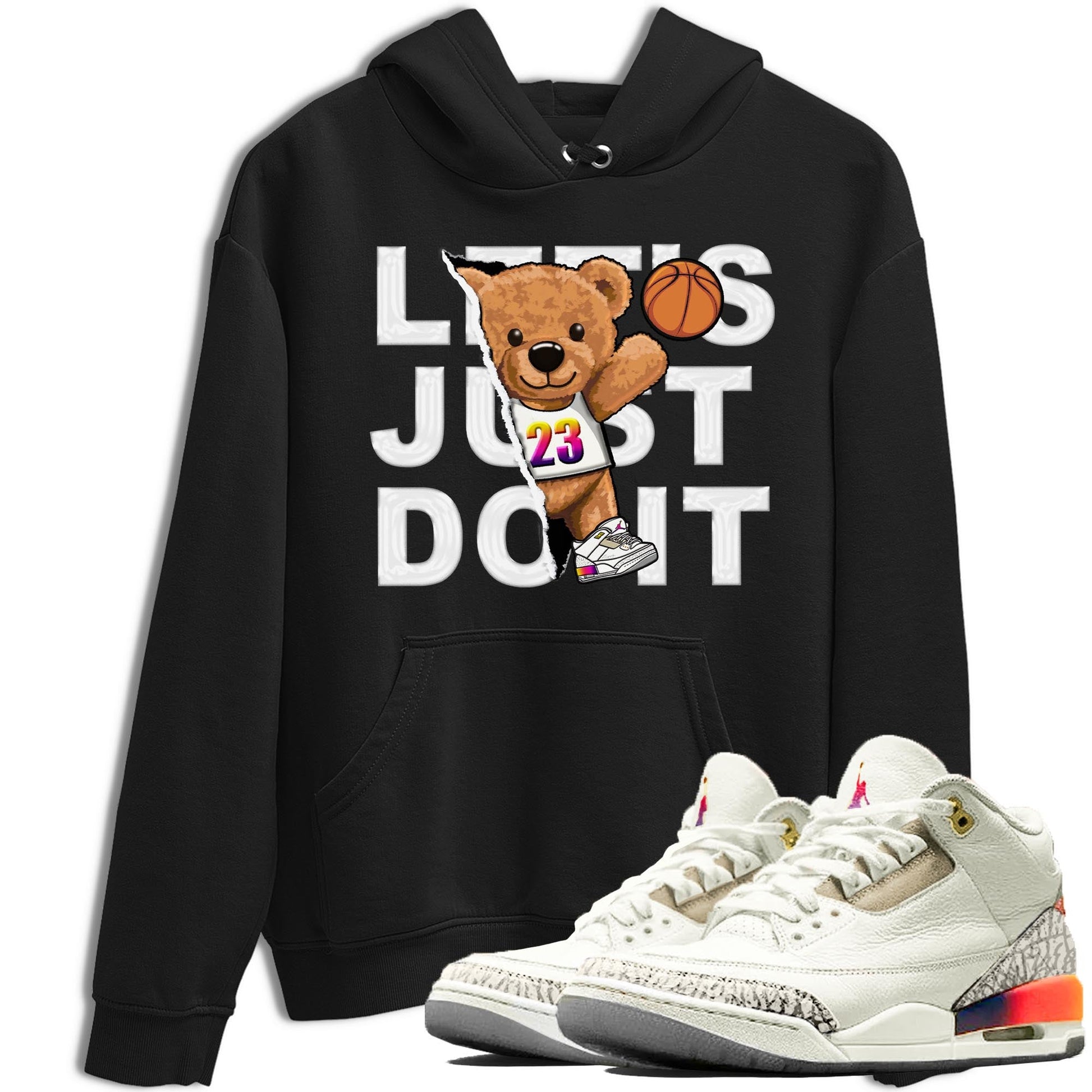 Air Jordan 3 J Balvin shirt to match jordans Rip Out Bear sneaker tees Crew Neck Air Jordan 3 X J Balvin SNRT Sneaker Release Tees Unisex Casual Shirts Black 1 T-Shirt