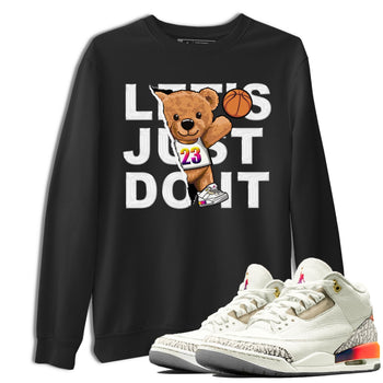 Air Jordan 3 J Balvin shirt to match jordans Rip Out Bear sneaker tees Crew Neck Air Jordan 3 X J Balvin SNRT Sneaker Release Tees Unisex Casual Shirts Black 1 T-Shirt