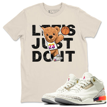 Air Jordan 3 J Balvin shirt to match jordans Rip Out Bear sneaker tees Crew Neck Air Jordan 3 X J Balvin SNRT Sneaker Release Tees Unisex Casual Shirts Natural 1 T-Shirt