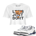 Air Jordan 3 Retro Midnight Navy shirt to match jordans Rip Out Bear sneaker shirt 3s Midnight Navy SNRT sneaker tees White 1 crop shirt