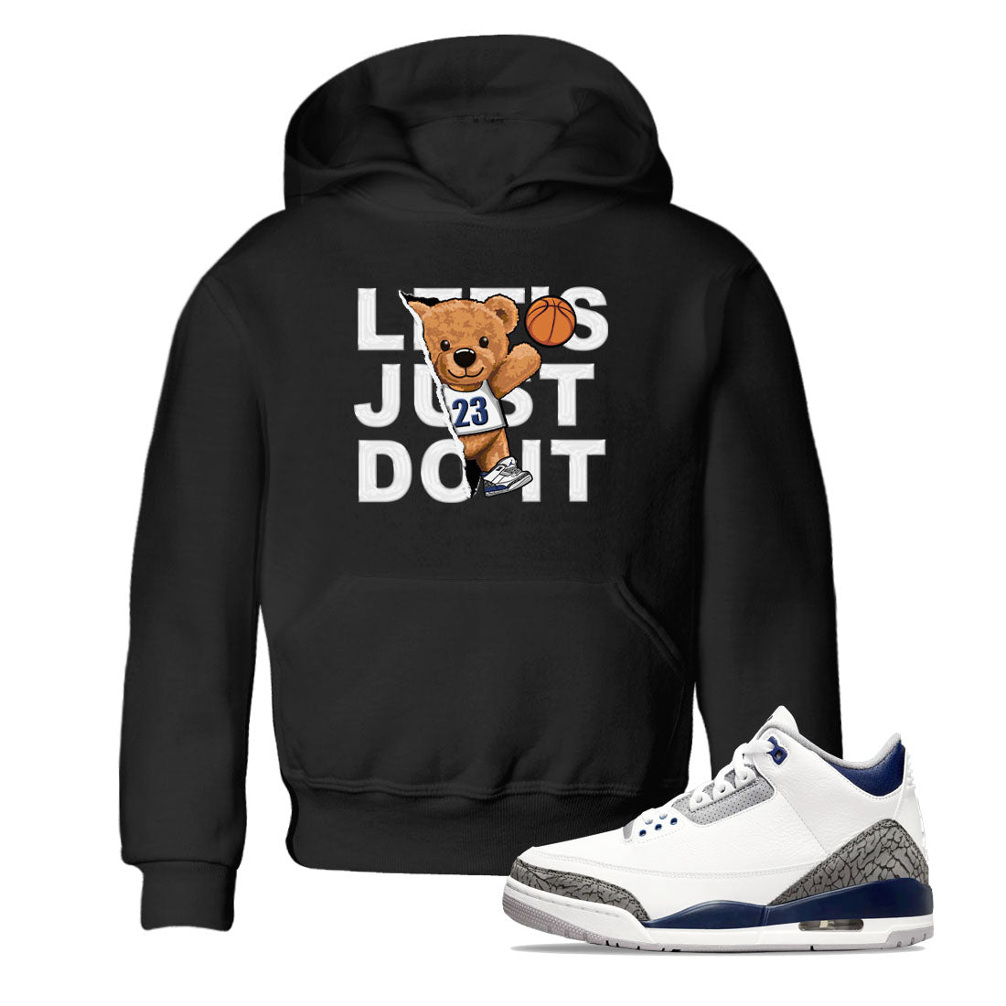 Air Jordan 3 Retro Midnight Navy shirt to match jordans Rip Out Bear sneaker shirt 3s Midnight Navy SNRT sneaker tees baby toddler Black 1 cotton Shirt
