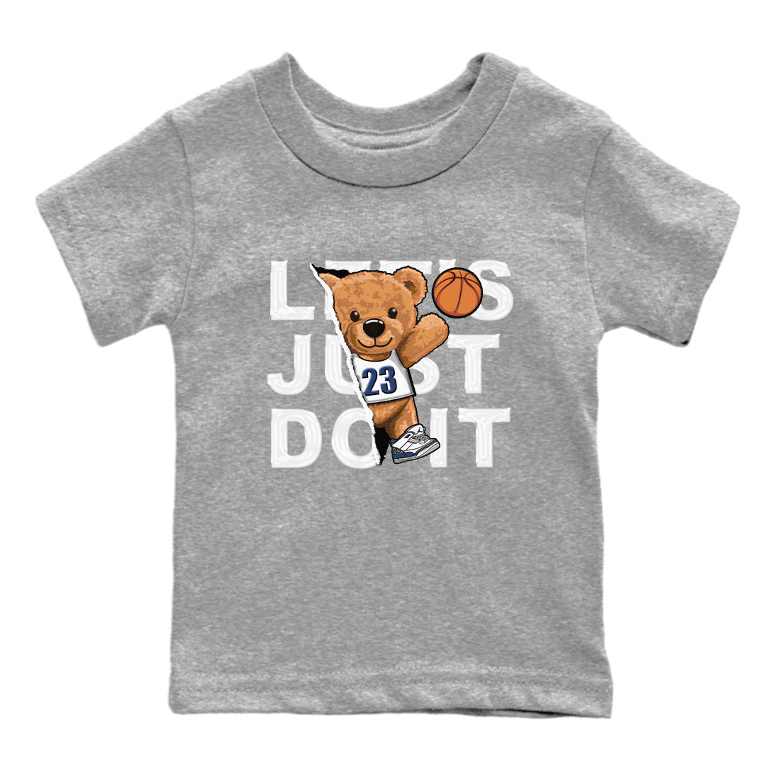 Air Jordan 3 Retro Midnight Navy shirt to match jordans Rip Out Bear sneaker shirt 3s Midnight Navy SNRT sneaker tees baby toddler Heather Grey 2 cotton Shirt