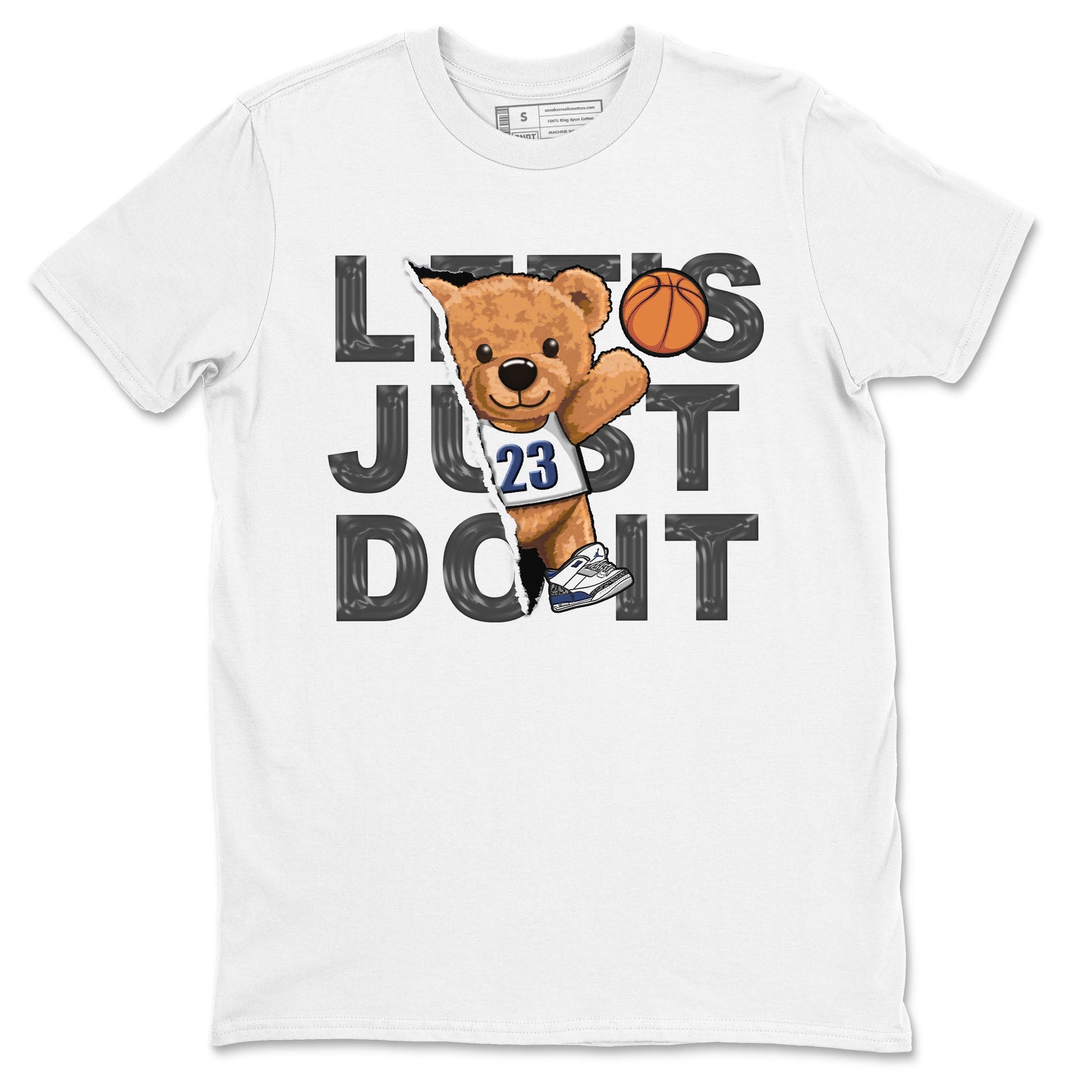 Air Jordan 3 Retro Midnight Navy shirt to match jordans Rip Out Bear sneaker shirt 3s Midnight Navy SNRT sneaker tees unisex crew neck cotton White 2 crew neck shirt
