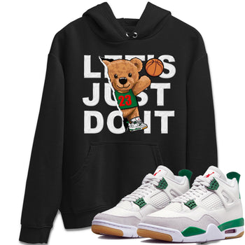 Air Jordan 4 Pine Green Sneaker Match Tees Rip Out Bear Sneaker Tees AJ 4s Pine Green Sneaker Release Tees Unisex Shirts Black 1