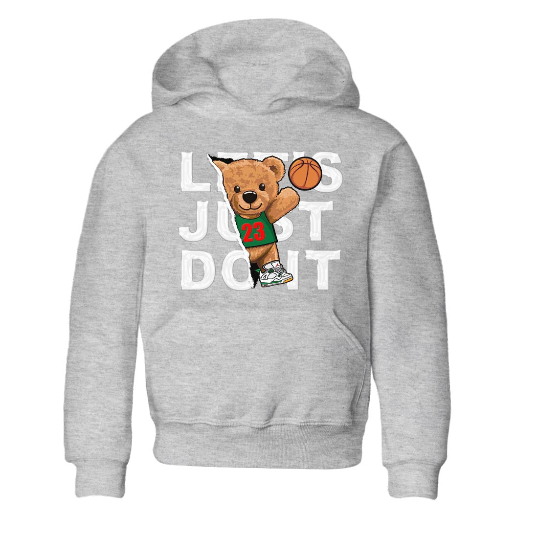 Jordan 4 Pine Green SB Sneaker Match Tees Rip Out Bear Sneaker Tees 4s Pine Green Nike SB Sneaker Tees Sneaker Release Shirts Kids Shirts Heather Grey 2