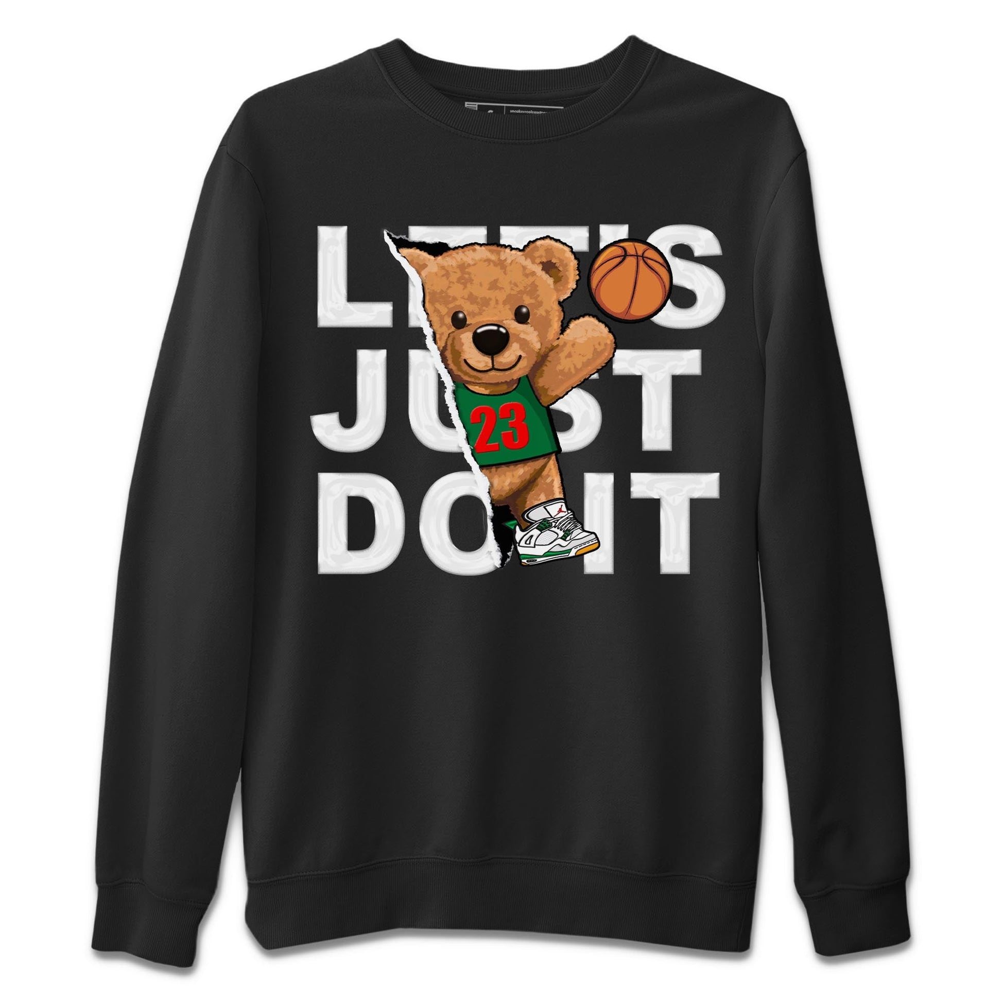 Air Jordan 4 Pine Green Sneaker Match Tees Rip Out Bear Sneaker Tees AJ 4s Pine Green Sneaker Release Tees Unisex Shirts Black 2