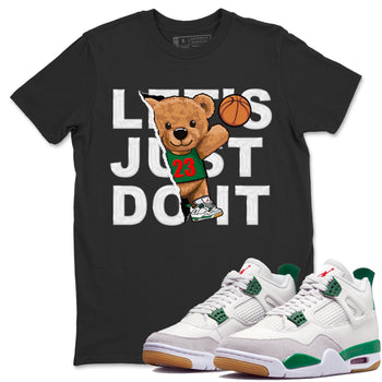 Air Jordan 4 Pine Green Sneaker Match Tees Rip Out Bear Sneaker Tees AJ 4s Pine Green Sneaker Release Tees Unisex Shirts Black 1