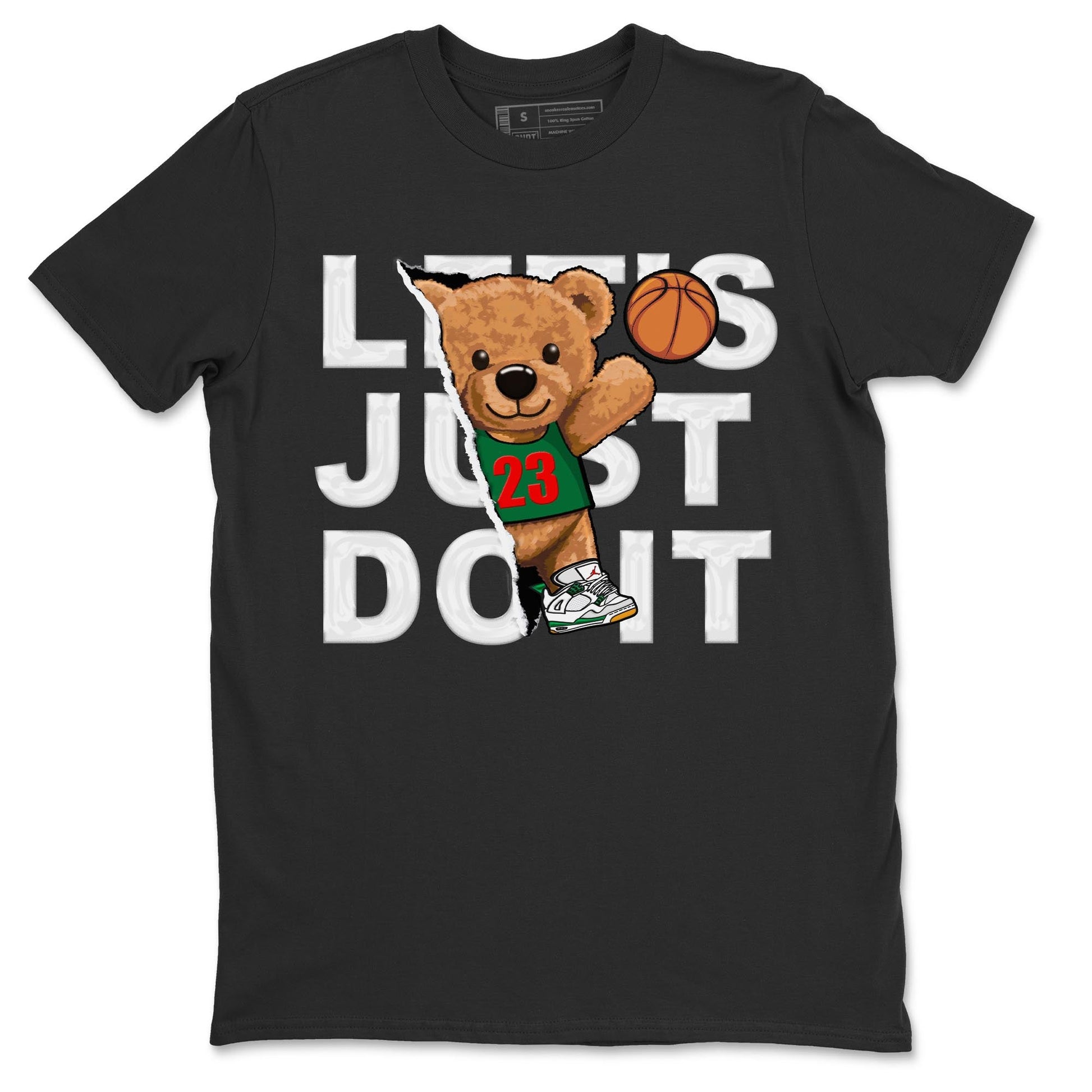 Air Jordan 4 Pine Green Sneaker Match Tees Rip Out Bear Sneaker Tees AJ 4s Pine Green Sneaker Release Tees Unisex Shirts Black 2
