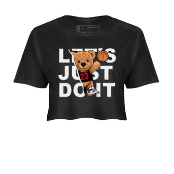 4s Red Cement shirt to match jordans Rip Out Bear sneaker tees Air Jordan 4 Red Cement SNRT Sneaker Release Tees Black 2 Crop T-Shirt