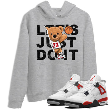 4s Red Cement shirt to match jordans Rip Out Bear sneaker tees Air Jordan 4 Red Cement SNRT Sneaker Release Tees Crew Neck Casual Unisex Heather Grey 1 T-Shirt