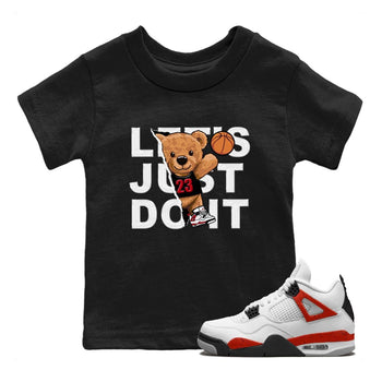 4s Red Cement shirt to match jordans Rip Out Bear sneaker tees Air Jordan 4 Red Cement SNRT Sneaker Release Tees Baby Toddler Black 1 T-Shirt