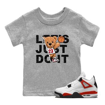 4s Red Cement shirt to match jordans Rip Out Bear sneaker tees Air Jordan 4 Red Cement SNRT Sneaker Release Tees Baby Toddler Heather Grey 1 T-Shirt