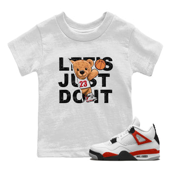 4s Red Cement shirt to match jordans Rip Out Bear sneaker tees Air Jordan 4 Red Cement SNRT Sneaker Release Tees Baby Toddler White 1 T-Shirt