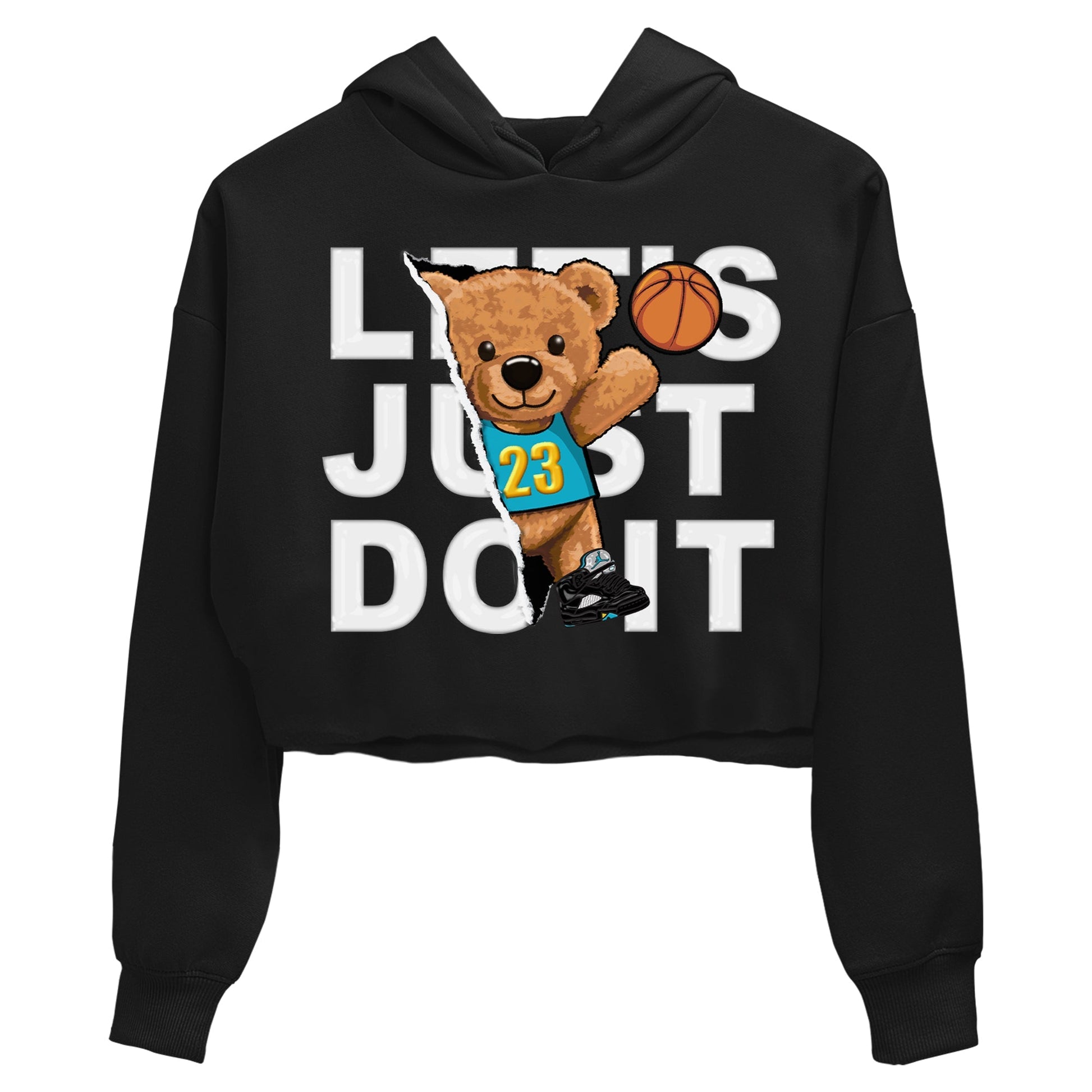 Jordan 5 Aqua Sneaker Match Tees Rip Out Bear Sneaker Tees Jordan 5 Aqua Sneaker Release Tees Women's Shirts