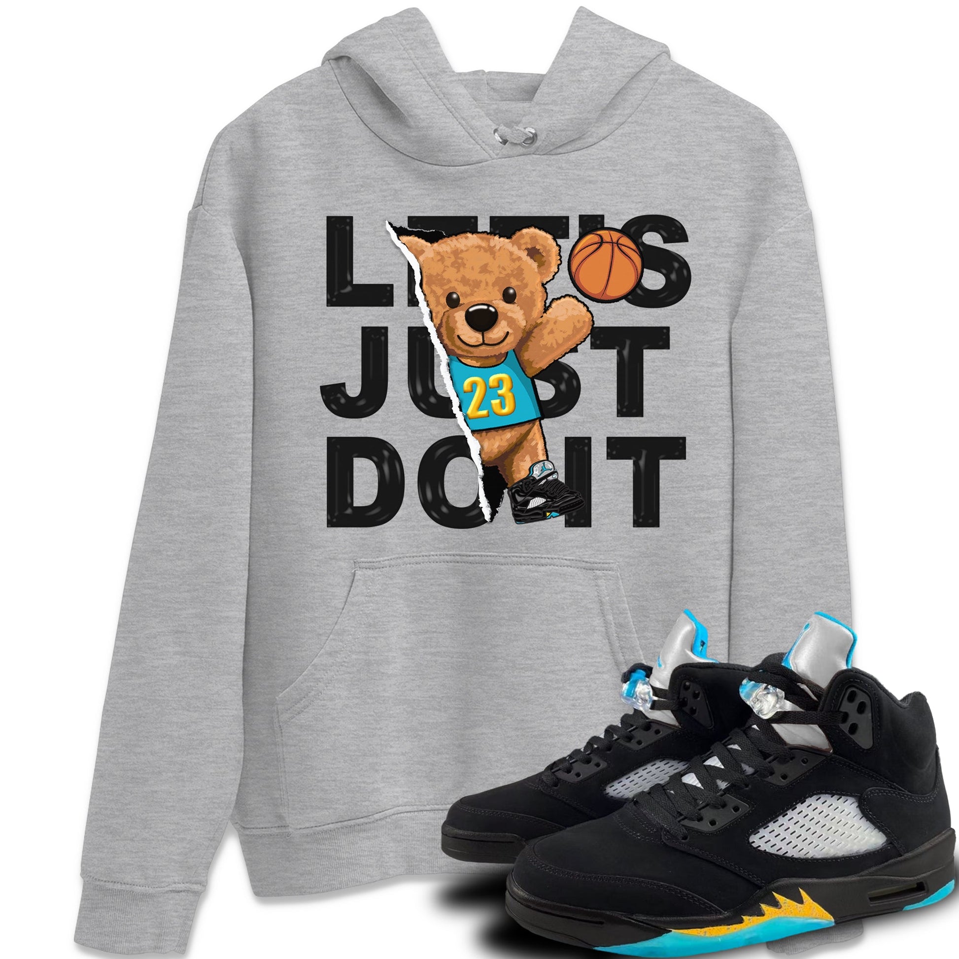 Jordan 5 Aqua Sneaker Match Tees Rip Out Bear Sneaker Tees Jordan 5 Aqua Sneaker Release Tees Unisex Shirts