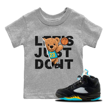 Jordan 5 Aqua Sneaker Match Tees Rip Out Bear Sneaker Tees Jordan 5 Aqua Sneaker Release Tees Kids Shirts