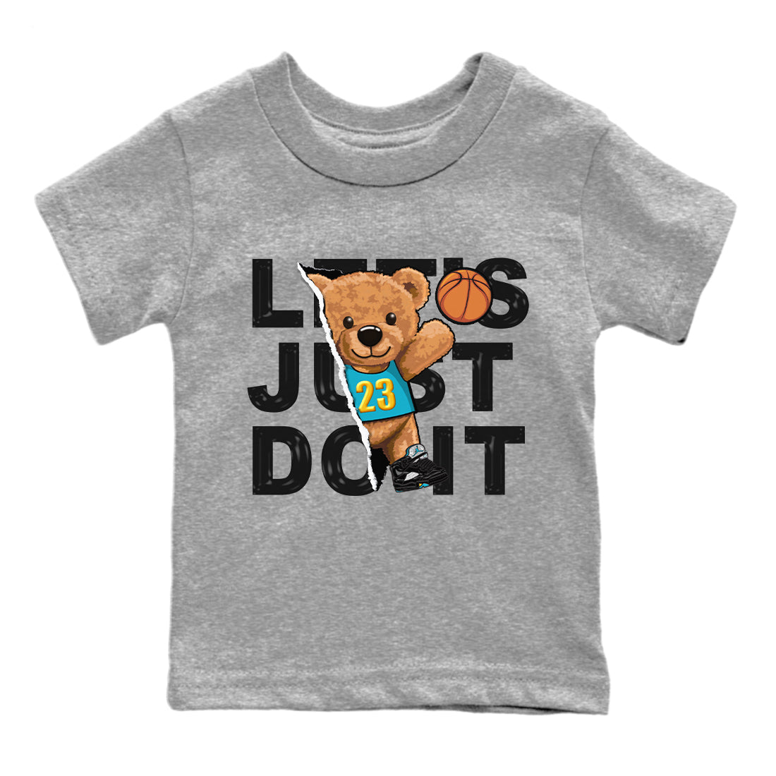 Jordan 5 Aqua Sneaker Match Tees Rip Out Bear Sneaker Tees Jordan 5 Aqua Sneaker Release Tees Kids Shirts