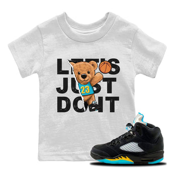 Jordan 5 Aqua Sneaker Match Tees Rip Out Bear Sneaker Tees Jordan 5 Aqua Sneaker Release Tees Kids Shirts