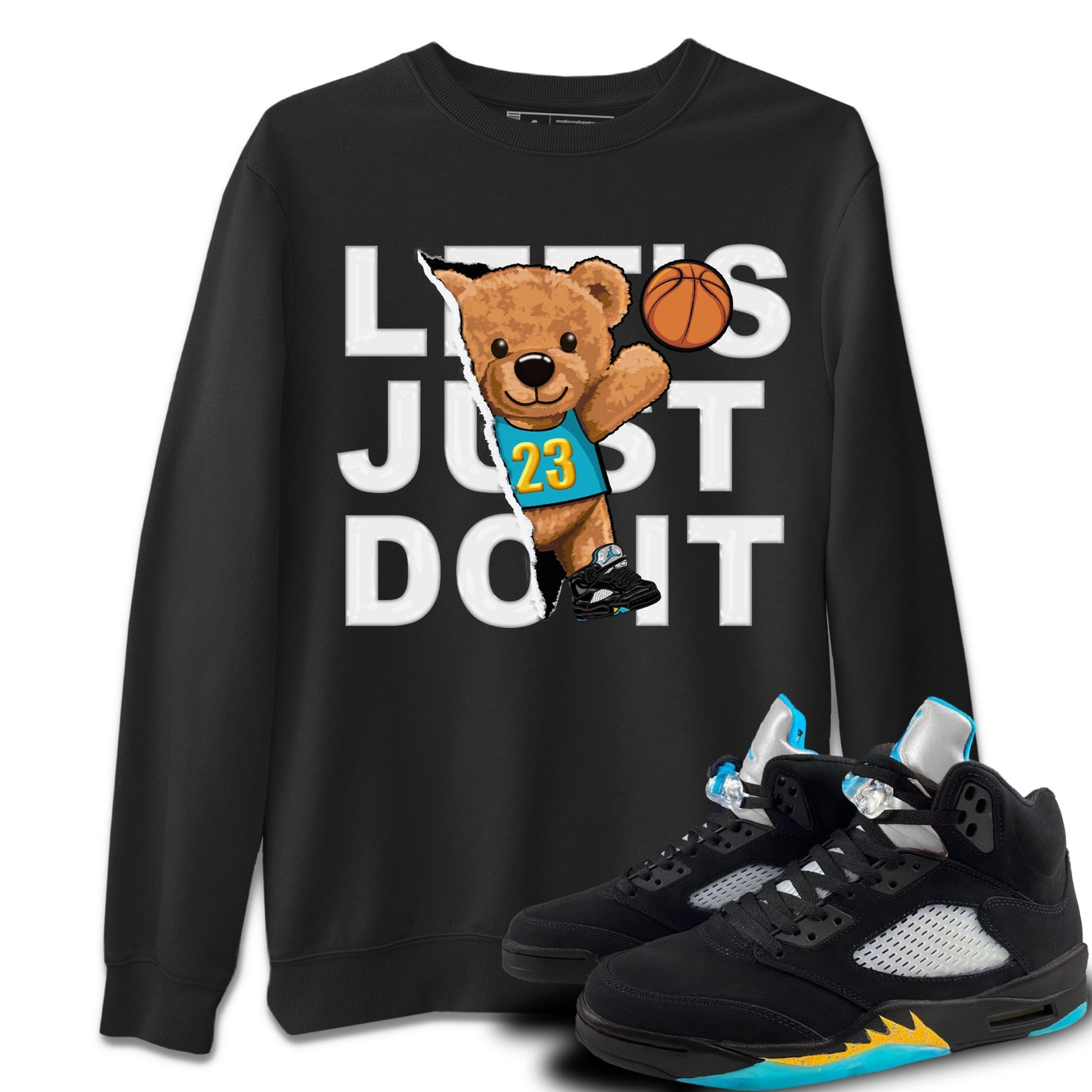 Jordan 5 Aqua Sneaker Match Tees Rip Out Bear Sneaker Tees Jordan 5 Aqua Sneaker Release Tees Unisex Shirts