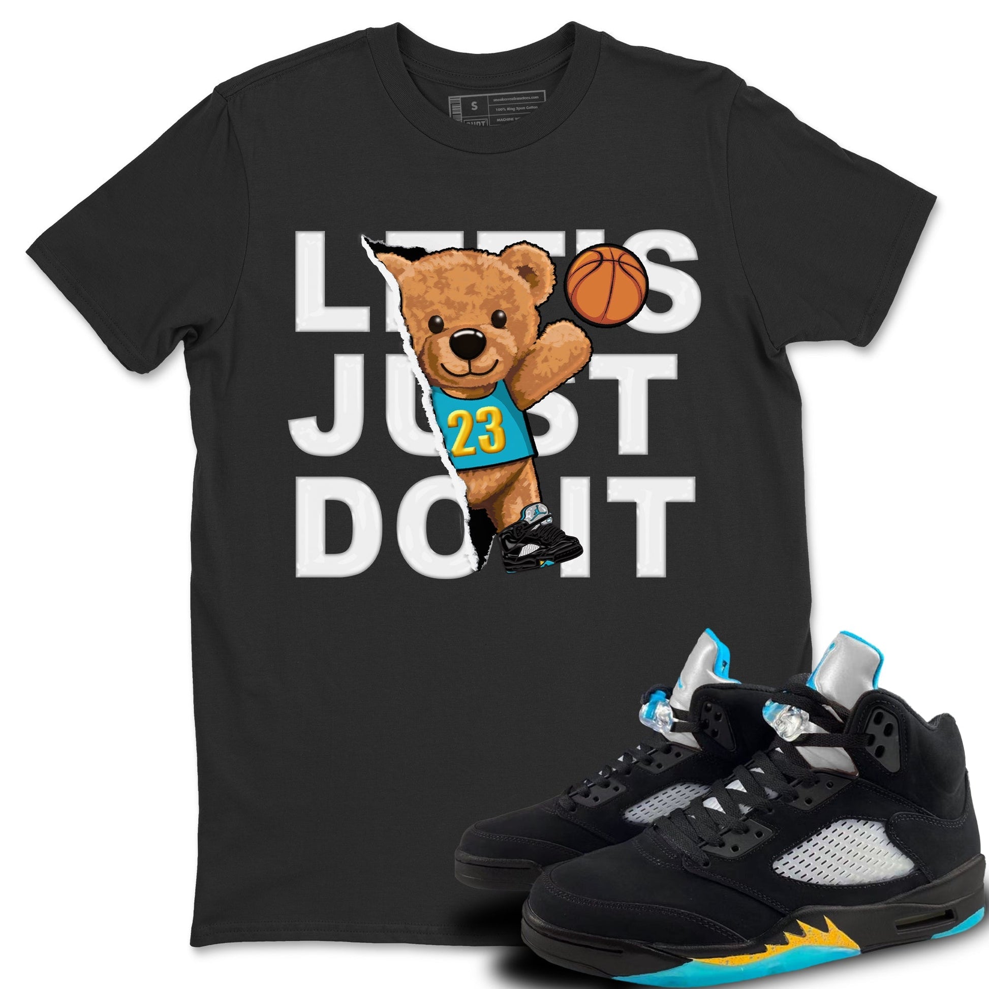Jordan 5 Aqua Sneaker Match Tees Rip Out Bear Sneaker Tees Jordan 5 Aqua Sneaker Release Tees Unisex Shirts