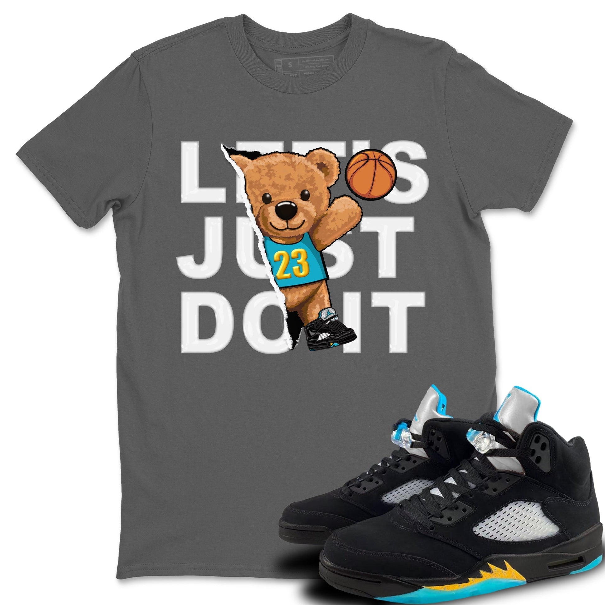 Jordan 5 Aqua Sneaker Match Tees Rip Out Bear Sneaker Tees Jordan 5 Aqua Sneaker Release Tees Unisex Shirts
