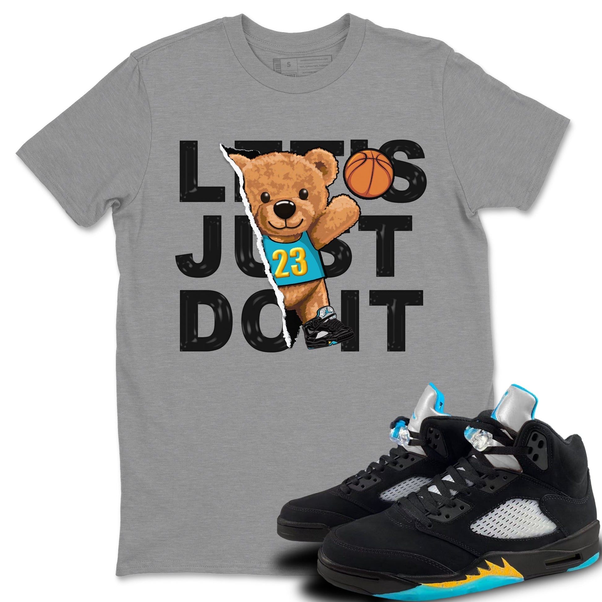 Jordan 5 Aqua Sneaker Match Tees Rip Out Bear Sneaker Tees Jordan 5 Aqua Sneaker Release Tees Unisex Shirts