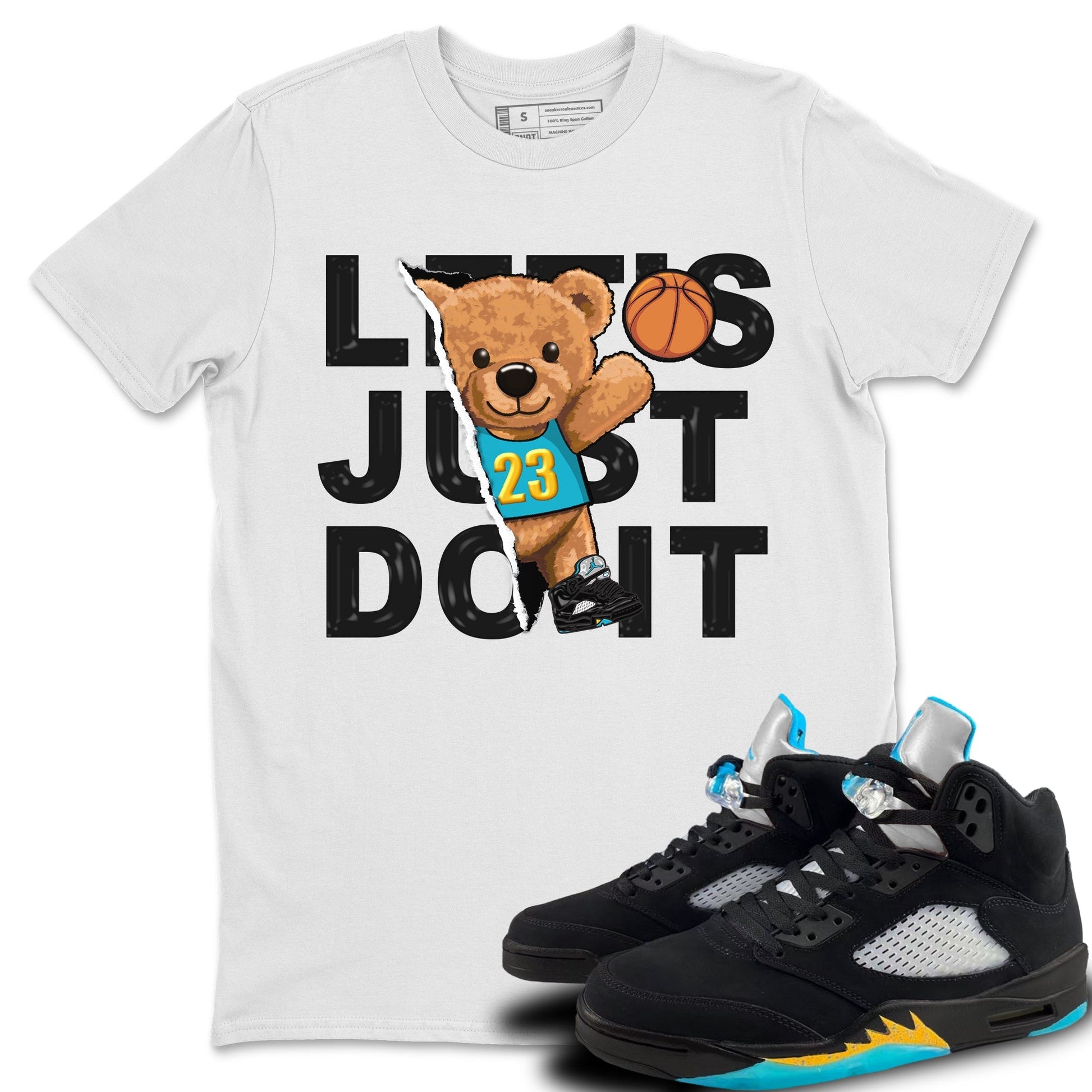 Jordan 5 Aqua Sneaker Match Tees Rip Out Bear Sneaker Tees Jordan 5 Aqua Sneaker Release Tees Unisex Shirts