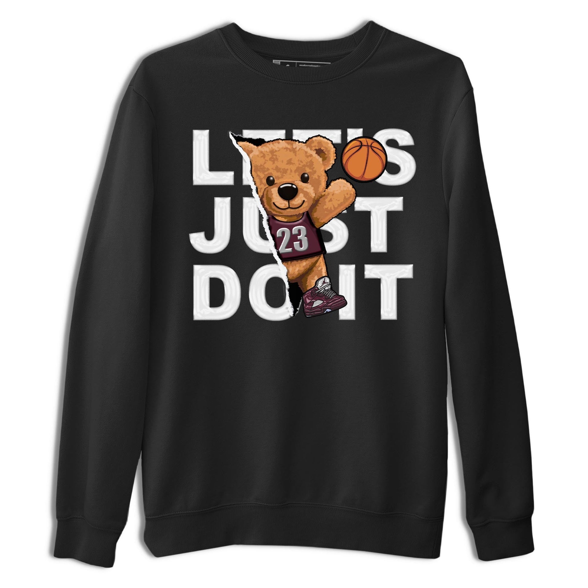 Jordan 5 Burgundy shirt to match jordans Rip Out Bear sneaker tees Crew Neck AJ5 Burgundy SNRT Sneaker Release Tees Unisex Casual Shirts Black 2 T-Shirt