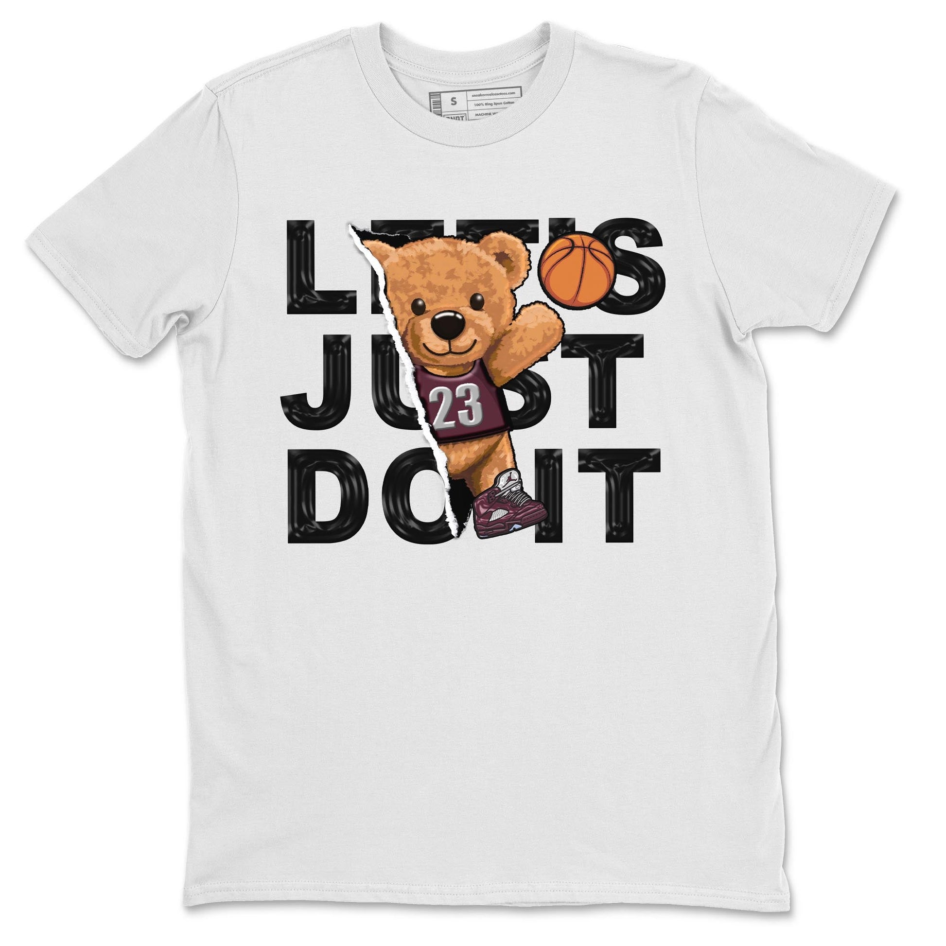 Jordan 5 Burgundy shirt to match jordans Rip Out Bear sneaker tees Crew Neck AJ5 Burgundy SNRT Sneaker Release Tees Unisex Casual Shirts White 2 T-Shirt