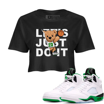 5s Lucky Green shirt to match jordans Rip Out Bear sneaker tees Air Jordan 5 Lucky Green SNRT Sneaker Release Tees Black 1 crop length shirt