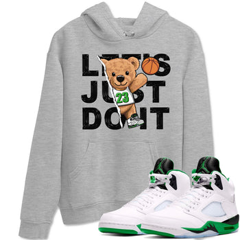 5s Lucky Green shirt to match jordans Rip Out Bear sneaker tees Air Jordan 5 Lucky Green SNRT Sneaker Release Tees unisex cotton Heather Grey 1 crew neck shirt